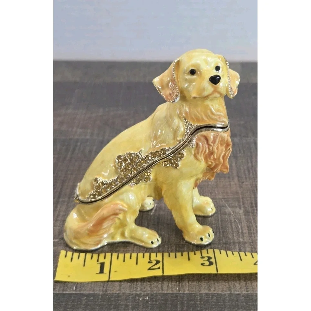 Ciel Jeweled Golden Retriever Dog. Hand Made With Swarovski Crystal Yellow